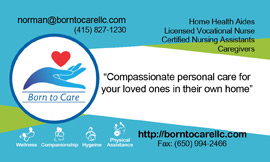 born to care business card