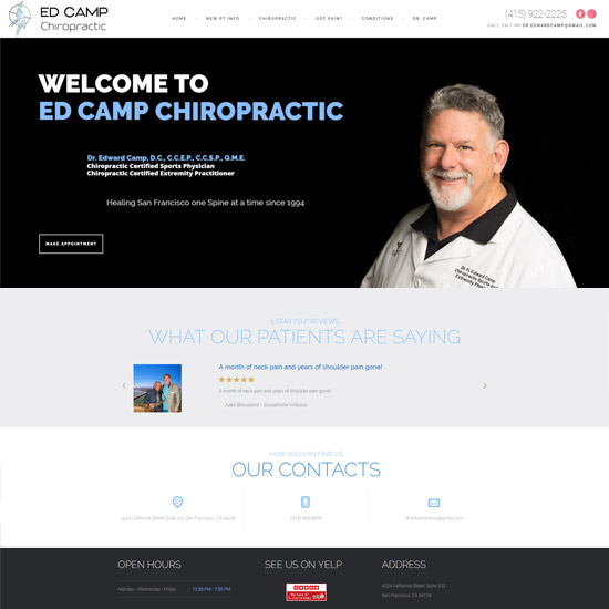 Ed Camp Chriopractic website